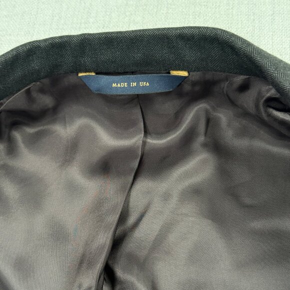 Brooks Brothers 1818 Madison Saxon Blazer Charcoal Pinstripe Wool Size 42R - Picture 10 of 12